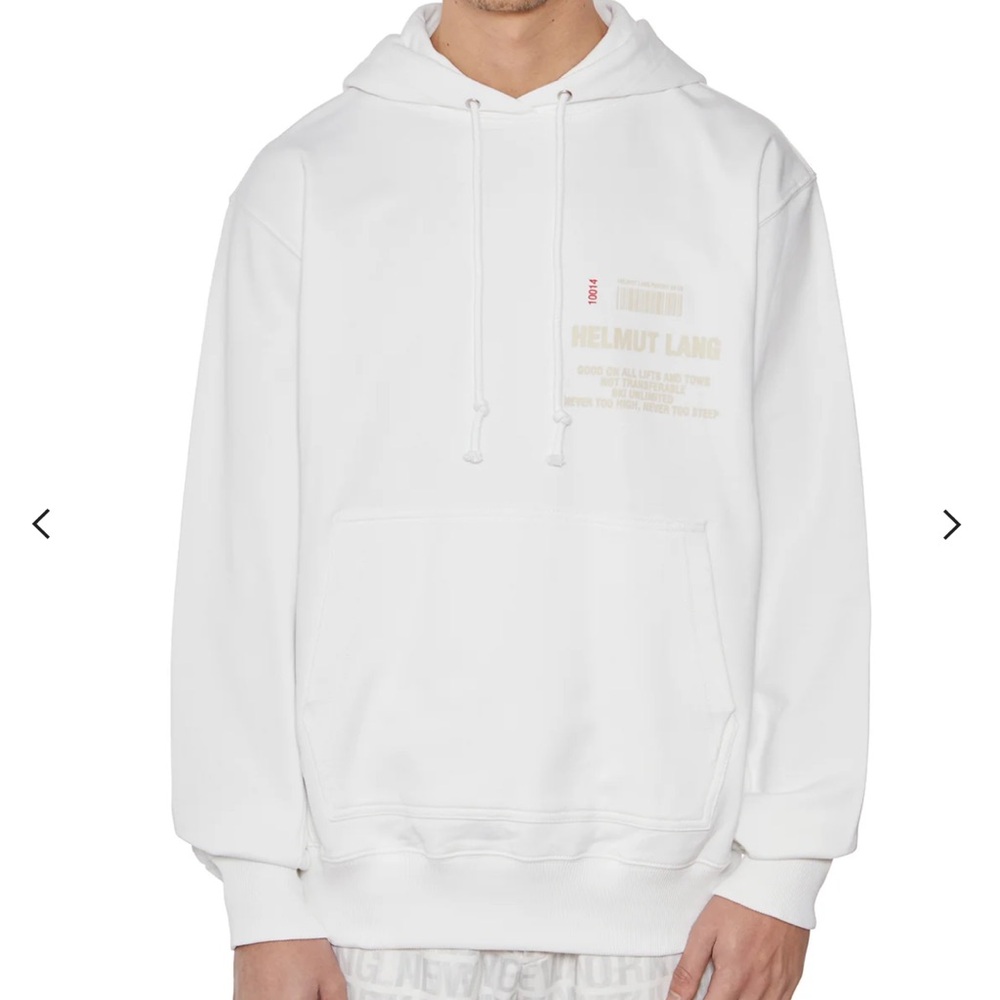 Helmut Lang - Ski Pass Hoodie - White Oversized XS